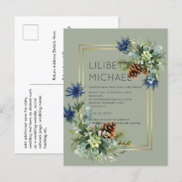 BUDGET Blue Thistle Eucalyptus Bröllop Wonderland Vykort