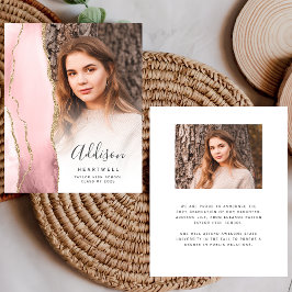 Budget Blush Agate Foto Examenstillkännagivande