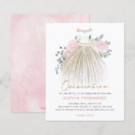 Budget Blush guld glitter Klänning Quinceañera Inb