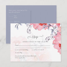 Budget Blush Rosa Blommig Dammig Blå Bröllop