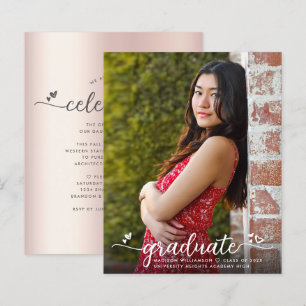 Budget Blush Rosa Foto Examen Manus Invitation