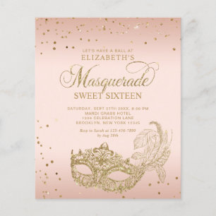BUDGET Blush Rosa Guld Glitter Maskerad Söt 16