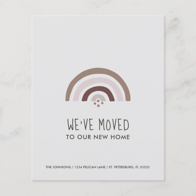 Budget Blush Taupe Regnbåge Nytt adresskort (Framsida)