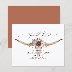 BUDGET Bohemian Blommigt Skull Bröllop spara datum