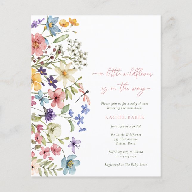 Budget Boho A Little Wildblomma Baby Shower (Framsida)