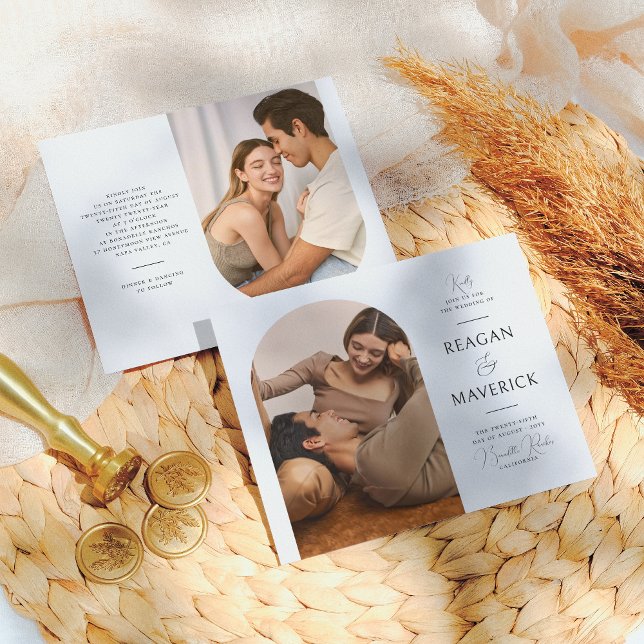 Budget Boho Arch Classic Typography Photo Bröllop (Skapare uppladdad)