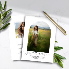 Budget Boho Arch Examen Inbjudan Vit