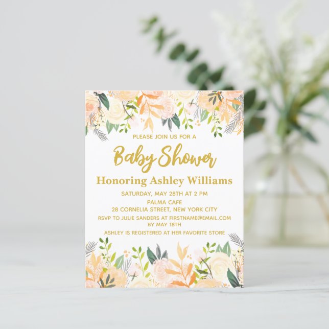 Budget Boho Baby Shower-inbjudan Kön Neutral (Stående Fram)