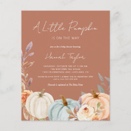 Budget Boho Baby Shower Little Pumpkin-inbjudan