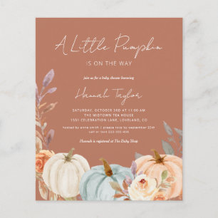 Budget Boho Baby Shower Little Pumpkin-inbjudan