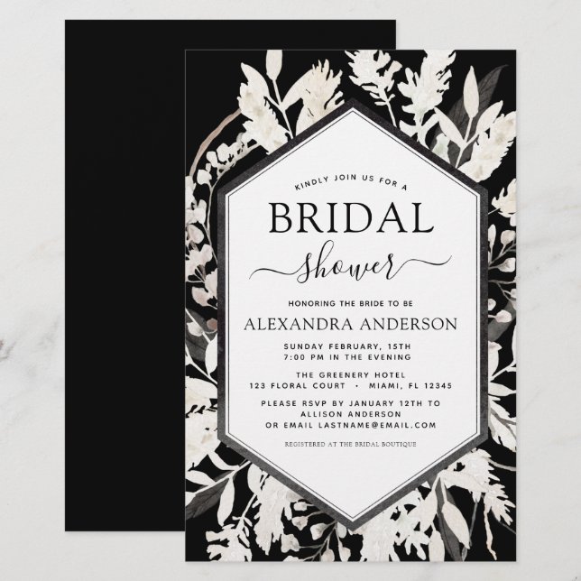 Budget Boho Beige Black Botanical Möhippa (Fram/baksida)