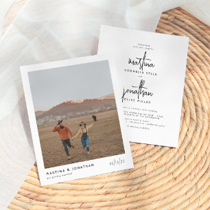 Budget Boho Black & White Elegant Photo Bröllop