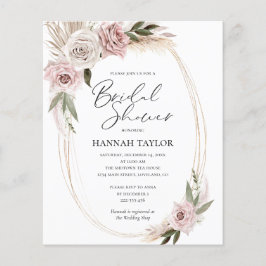 Budget Boho Blommigt Möhippa Inbjudan