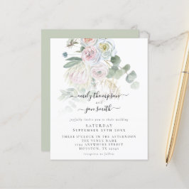 Budget Boho Blommigts Eucalyptus bröllopsinbjudan