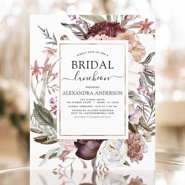 Budget Boho Burgundy Möhippa Luncheon (Skapare uppladdad)