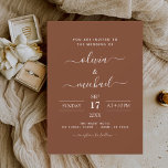 Budget Boho Burnt Orange bröllopsinbjudan Flygblad<br><div class="desc">Höj din bröllop-station med våra minimalistiska terracotta Boho-bröllopsinbjudningar. Dessa inbjudningar är perfektens val för par att tittar fånga det väsentliga i sin speciella dag med enkelhet och stil. Terracotta-nyansen tillför en aning jordisk värme, medan den minimalistiska bohos-utformningen skapar en harmonisk balans mellan modern och rustik estetik. Med en ren och...</div>