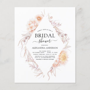 Budget Boho Chic Dusty Rosa Desert Möhippa Flygblad