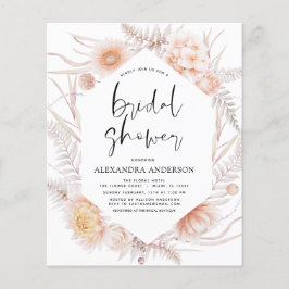 Budget Boho Chic Dusty Rosa Desert Möhippa Flygblad