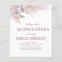 Budget Boho Chic QUINCEAÑERA Festinladning