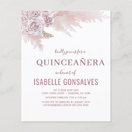 Budget Boho Chic QUINCEAÑERA-partiets inbjudan Flygblad
