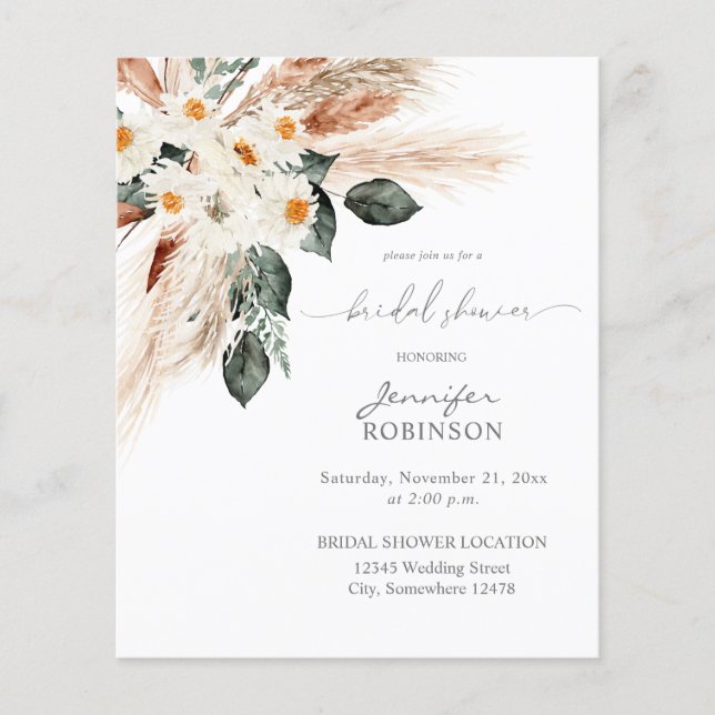 Budget Boho Copper Pampas Möhippa 3 Flyer (Framsidan)