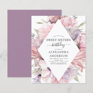 Budget Boho Dusty Lila Sweet 16 Birthday Blommigt