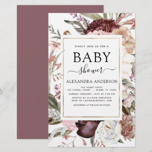 Budget Boho Dusty Rosa Burgundy Baby Shower