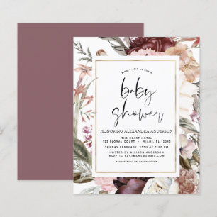 Budget Boho Dusty Rosa Burgundy Baby Shower