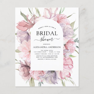 Budget Boho Dusty Rosa Lila Möhippa Flygblad