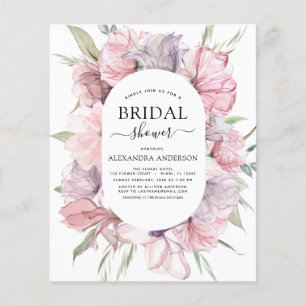 Budget Boho Dusty Rosa Lila Möhippa Flygblad