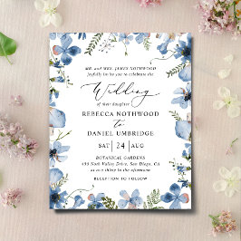 Budget Boho Elegant Blue Wedding bjudande