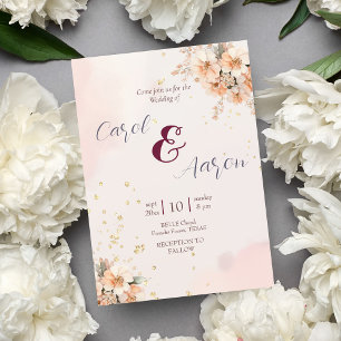 budget boho elegant klassisk botanisk bröllop flygblad