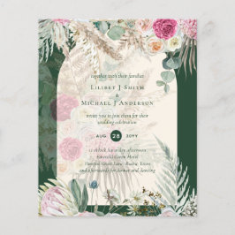 BUDGET BOHO Emerald Grönt BOHO Blommigt Rosa Bröll