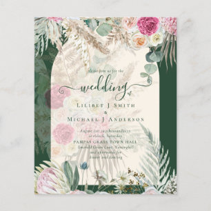 BUDGET BOHO Emerald Grönt BOHO Blommigt Rosa Bröll Flygblad