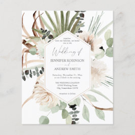 Budget Boho Eucalyptus Handflatan Löv & Blommigt B Flygblad