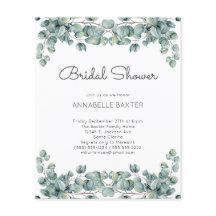 Budget Boho Eucalyptus Lövs bröllopsinbjudan