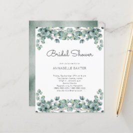 Budget Boho Eucalyptus Lövs bröllopsinbjudan