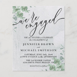 Budget Boho Eucalyptus Namnteckning Engagerat Flygblad