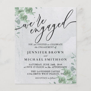 Budget Boho Eucalyptus Namnteckning Engagerat Flygblad