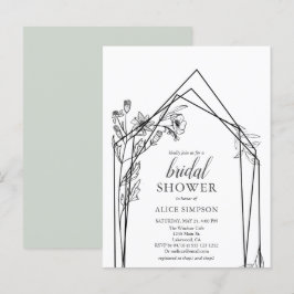 Budget Boho Flowers Geometric Möhippa Invita Inbjudan Vykort