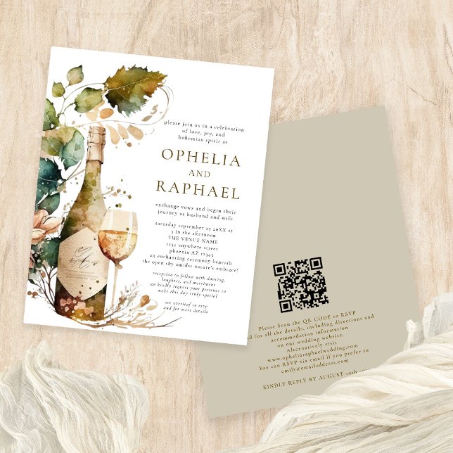 Budget Boho Foliage och Vin Bohemian Bröllop (Front and back view)