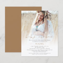 Budget Boho Fotoöverlägg Guldskrift Baby Shower