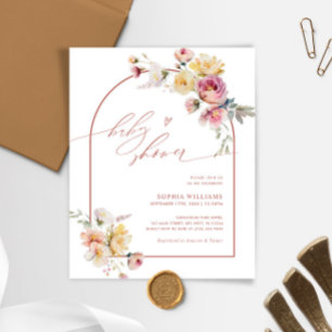 Budget Boho Garden Ro Baby Shower-inbjudan