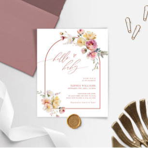 Budget Boho Garden Ro Baby Shower-inbjudan