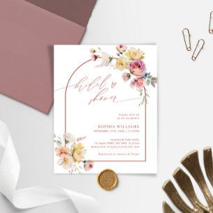 Budget Boho Garden Ro Inbjudningskort för möhippan