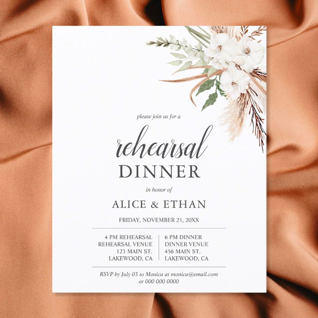 Budget Boho Greenery Pampa Grass Rehearsal Middag (Skapare uppladdad)