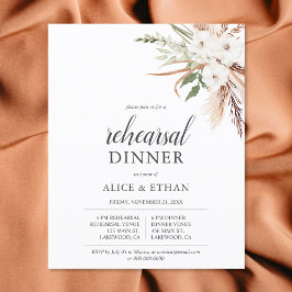 Budget Boho Greenery Pampa Grass Rehearsal Middag