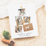 Budget Boho Julgran 5 Photo Collage Helgdag<br><div class="desc">Ett modernt, enkelt och budgeterat helgdag som innehåller fem av dina favoritfoton i en Julgran-form. Längst upp på fotot finns en faux guld stjärna på arrangemanga. Det här guld är bara en tryckt bild, men det finns en äkta guld-version av den här designen i vår butik. Under fotona finns det...</div>