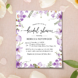 Budget Boho Lavendel Bröllopsfestinladning
