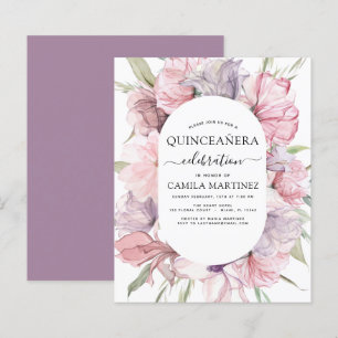 Budget Boho Lila Quinceañera Dusty Rosa Blommigt